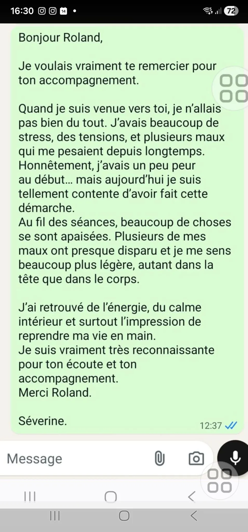 Témoignage Séverine